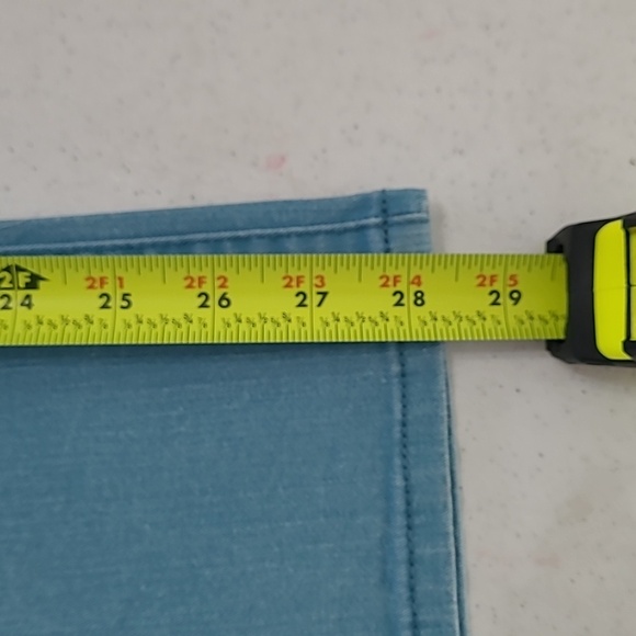 LOGO by Lori Goldstein Light Teal Blue Distressed Straight Leg Jeans size 16 - Picture 6 of 11